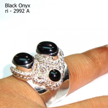 Unique design top quality 925 sterling silver black onyx ring